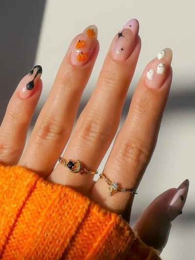 3d halloween nails